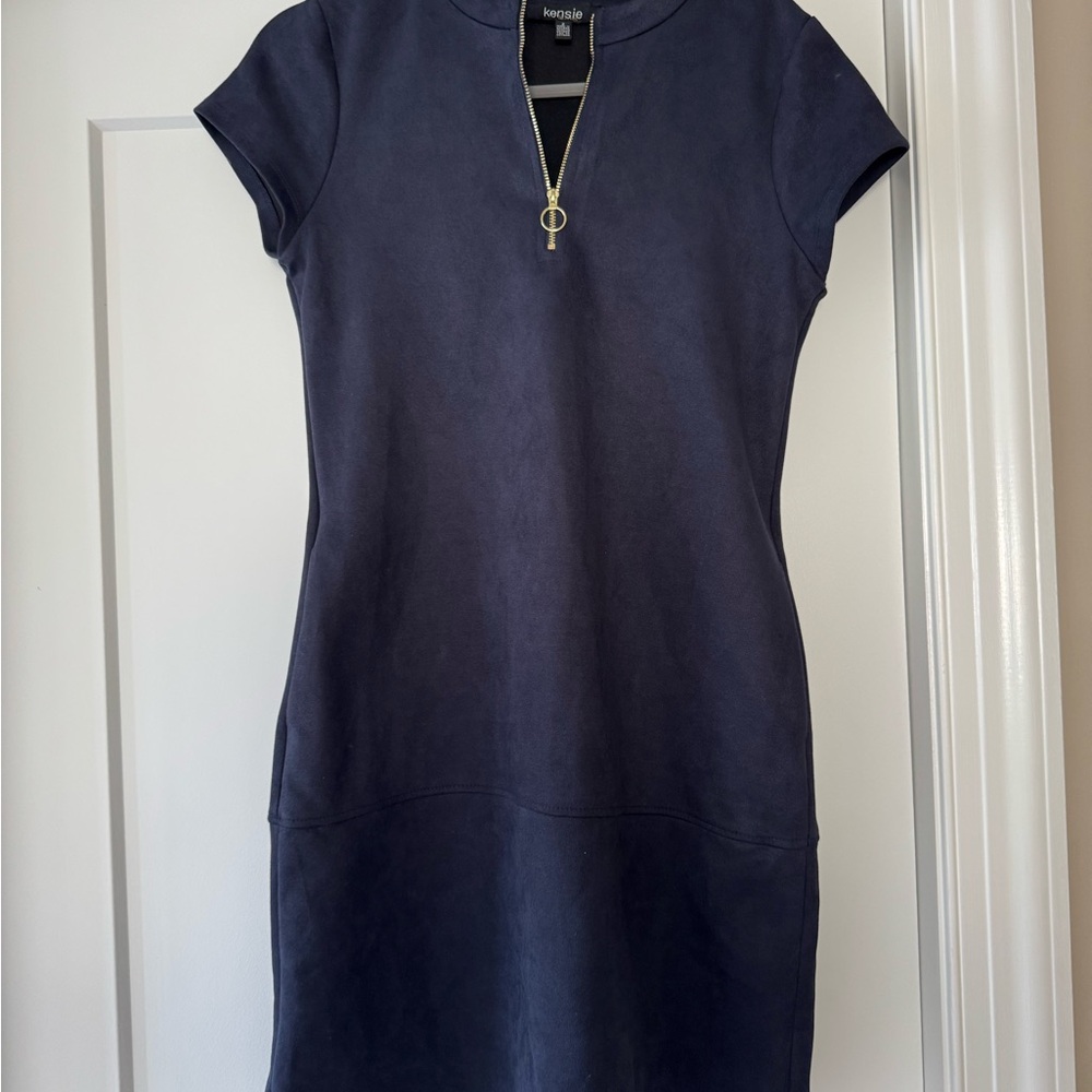 Kensie Dark Blue Mini Dress with Zipper